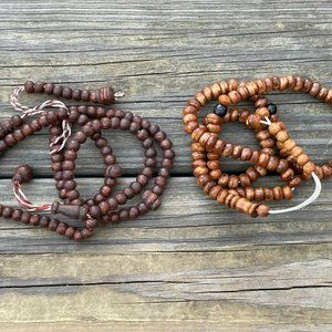 Lot of 2 Tasbeeh Genuine Wood Handmade Beads Islamic Religious Beads Tasbeh